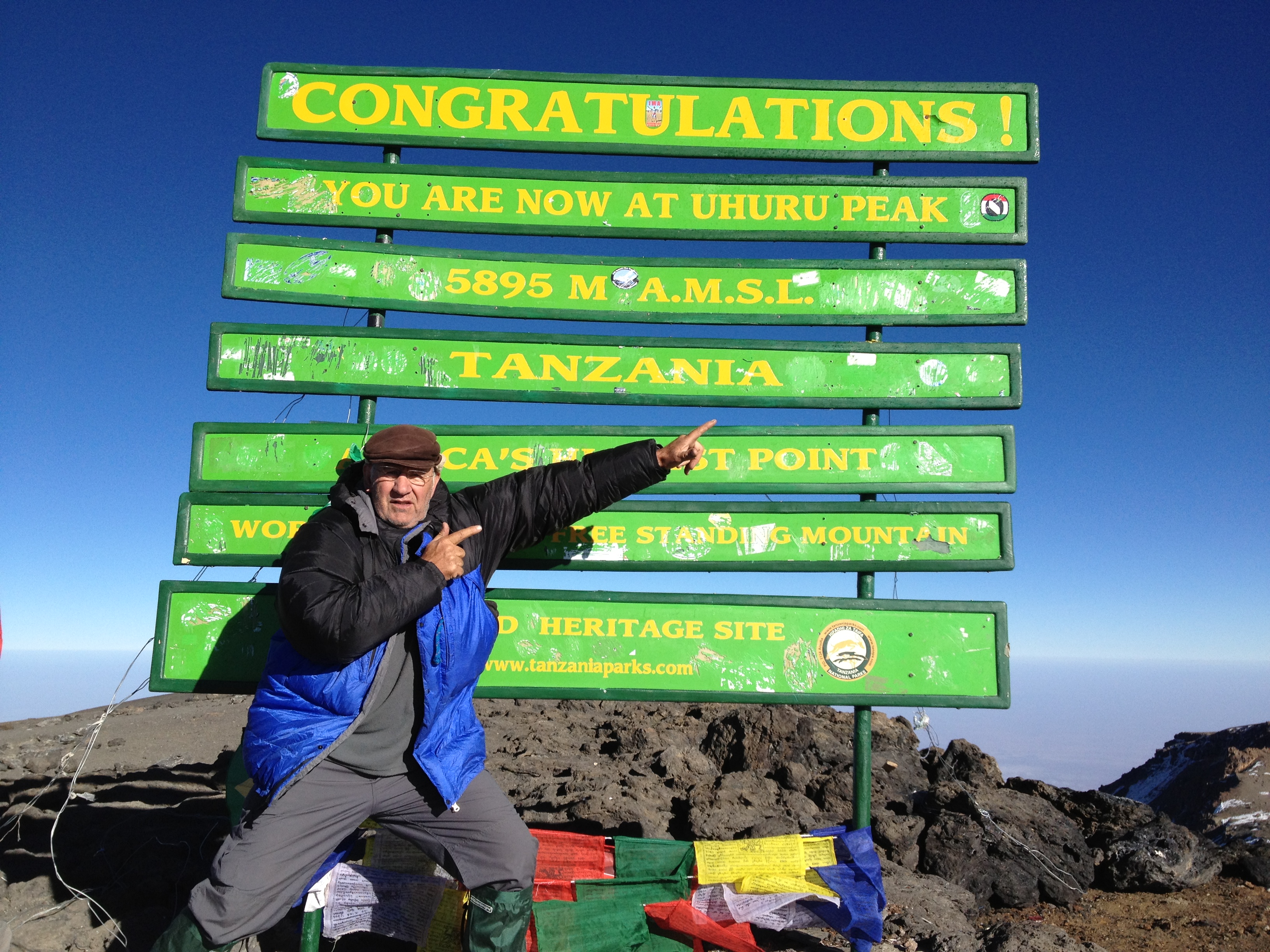 man at uhuru peak